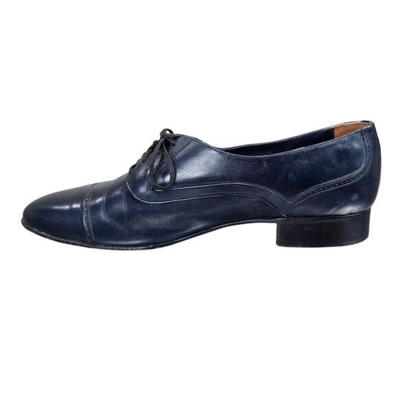SAMUEL WINDSOR OXFORDS 11D Mens Blue Leather Dress Shoes Office Business Church‎ - Picture 5 of 11